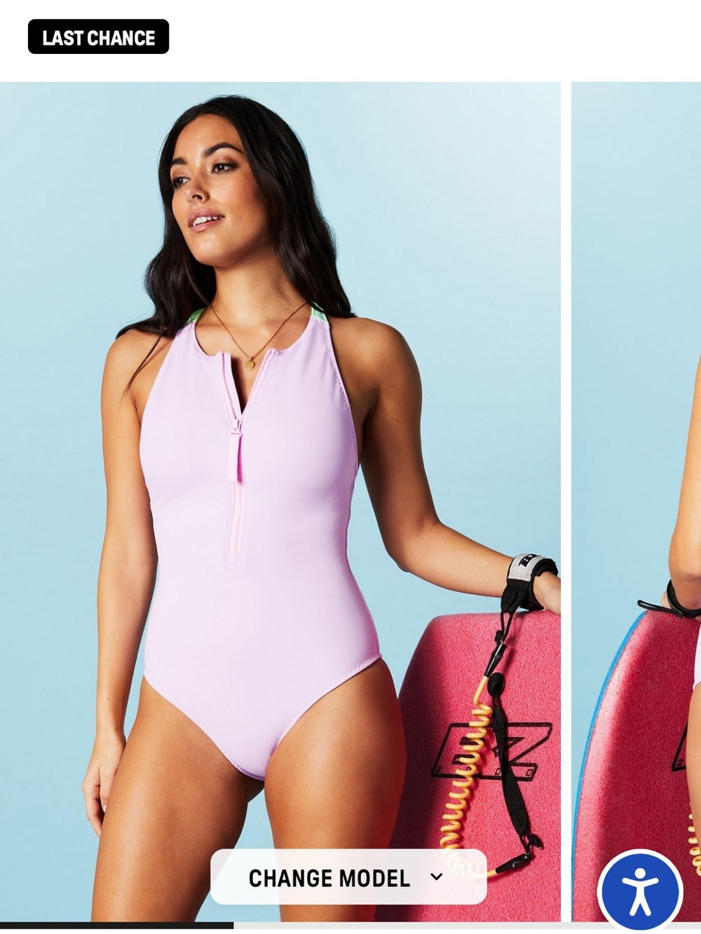 Fabletics Zip-Front Racerback One-Piece Swimsuit